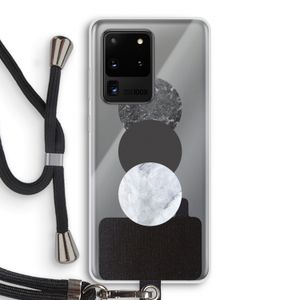 Marmeren cirkels: Samsung Galaxy S20 Ultra Transparant Hoesje met koord