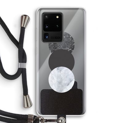 Marmeren cirkels: Samsung Galaxy S20 Ultra Transparant Hoesje met koord