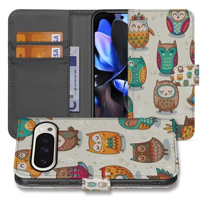 Portemonnee Hoesje Google Pixel 10 Pro Vrolijke Uilen