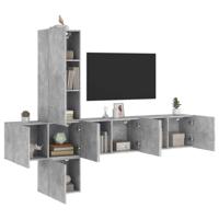 5-delige Tv-wandmeubelset bewerkt hout betongrijs 5-delige Tv-wandmeubelset bewerkt hout betongrijs