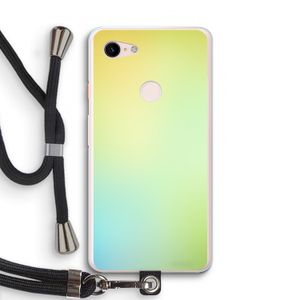 Minty mist pastel: Pixel 3 XL Transparant Hoesje met koord