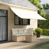 VidaXL Luifel uittrekbaar 300x150 cm stof en staal crèmekleurig