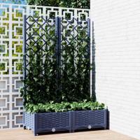Plantenbak met trellis blauwgrijs 80x40x121,5 cm PP