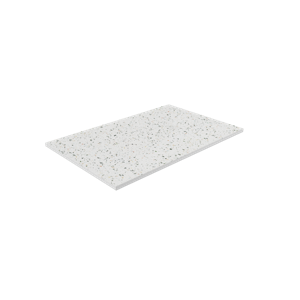 Balmani Impress douchebak 140 x 90 cm composietmarmer mat wit/zwart terrazzo rock structuur