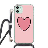 Hartje: iPhone 11 Transparant Hoesje met koord