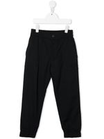 Emporio Armani Kids pantalon droit à logo brodé - Bleu