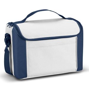 Kleine koeltas voor lunch blauw/wit 27 x 20 x 16 cm 8 liter