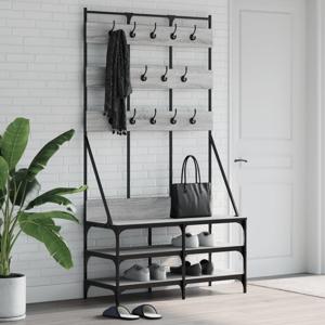 VidaXL Kledingrek met schoenenrek 100x40x184cm grijs sonoma eikenkleur