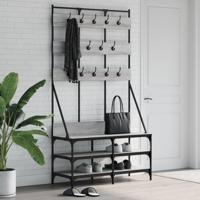 VidaXL Kledingrek met schoenenrek 100x40x184cm grijs sonoma eikenkleur