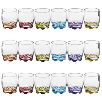 Secret de Gourmet Drinkglazen 18x stuks - waterglazen - 310 ml - kleurenmix bodem