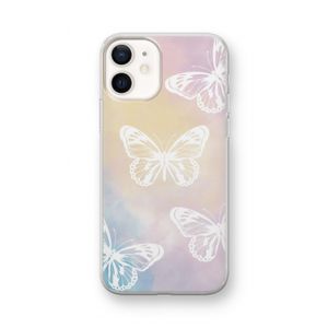 White butterfly: iPhone 12 mini Transparant Hoesje