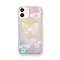 White butterfly: iPhone 12 mini Transparant Hoesje