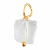 Ruwe Edelsteen Hanger Witte Topaas 925 Zilver & Verguld (8 - 12 mm)