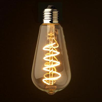 ST64 Spiraal led lamp 4W 2200k goud glas warm wit Dimbaar