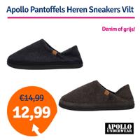 Apollo Pantoffels Heren Sneakers Vilt Grijs-43/44 Apollo Pantoffels Heren Sneakers Vilt Grijs-43/44