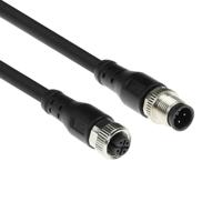 ACT SC3403 Industriële Sensorkabel | M12A 4-Polig Male naar M12A 4-Polig Female | Superflex Xtreme TPE kabel | Afgeschermd | IP67 | Zwart | 5 meter