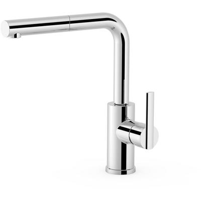 Keukenkraan Tres Lex | Opbouw | 360° Draaibaar | Uitrekbare sproeier | Mengkraan | 1-hendel | Rond | Chroom