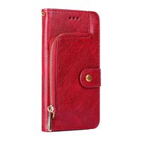 OPPO Reno 8 hoesje - Bookcase - Koord - Pasjeshouder - Portemonnee - Rits - Kunstleer - Rood