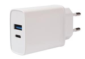 Vivanco TCVVDUALUSB20W GSM-lader Met snellaadfunctie USB-A, USB-C Wit