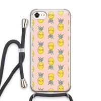 Ananas: iPhone 8 Transparant Hoesje met koord Ananas: iPhone 8 Transparant Hoesje met koord