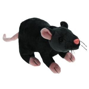Cornelissen Zwarte Rat knuffel - 31 cm - zwart - pluche knuffels - Knaagdieren