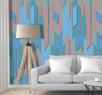 Abstract behang blauw patroon