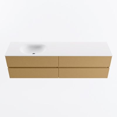 MONDIAZ VICA 180cm badmeubel onderkast Oro 4 lades. Wastafel MOON links zonder kraangat, kleur Talc.