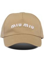 Miu Miu casquette à logo brodé - Tons neutres