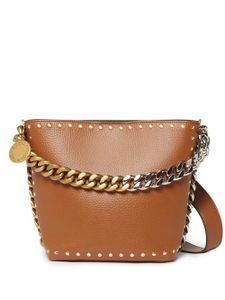 Stella McCartney Frayme studded bucket bag - Marron