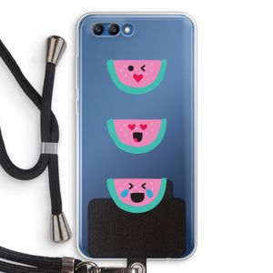 Smiley watermeloen: Honor 10 Transparant Hoesje met koord