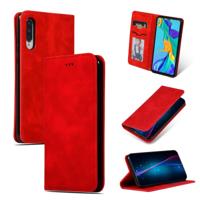 Retro huid voelen Business magnetische horizontale Flip lederen case voor Huawei P30 (rood)