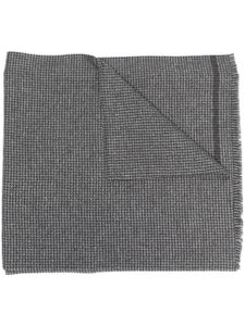 Zegna écharpe en laine à patch logo - Gris