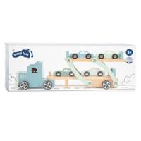 Small Foot houten vrachtwagen transporter chicago met auto's, 9dlg.