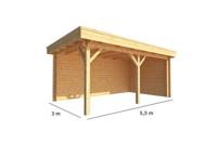 Overkapping Lisa 550 cm bij 300 cm diep Plat dak - Warentuin collection