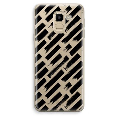 Zwarte vegen: Samsung Galaxy J6 (2018) Transparant Hoesje