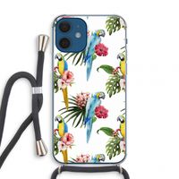 Kleurrijke papegaaien: iPhone 12 mini Transparant Hoesje met koord