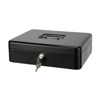 HI Geldkist met sleutel - zwart - 30 x 24 x 9 cm - Geldlades