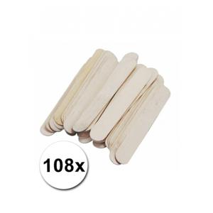 Beige ijsstokjes knutselhoutjes - 108x - 15 x 2 cm - knutselstokjes - hobby houtjes artikelen