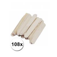 Beige ijsstokjes knutselhoutjes - 108x - 15 x 2 cm - knutselstokjes - hobby houtjes artikelen