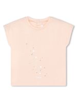 Chloé Kids t-shirt en coton à logo brodé - Rose