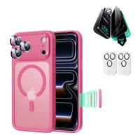 iPhone 17 Pro Max Bundle Classic Hybrid Magnetic Case (Camera Control) and Armorite Privacy Screen Protector - Frosted Pink