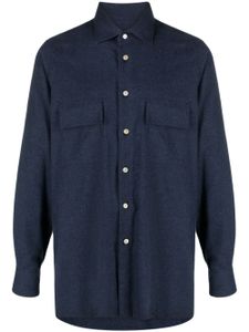 Kiton chemise à fini feutré - Bleu