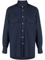 Kiton chemise à fini feutré - Bleu