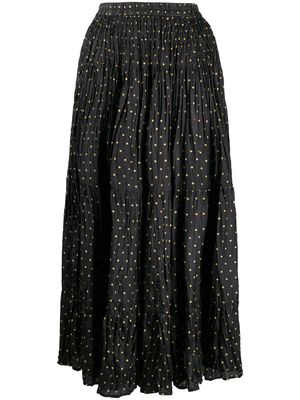 Mes Demoiselles jupe mi-longue à pois - Noir