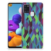 Samsung Galaxy A21s | TPU Hoesje | Abstract Green Blue