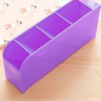 2 stks multifunctionele 4 grid Desktop pennenhouder Office school opslag geval plastic vak Desk pen potlood organisator (paars)