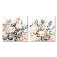 Canvas Home ESPRIT Blommor Shabby Chic 80 x 3 x 80 cm (2 Stuks)