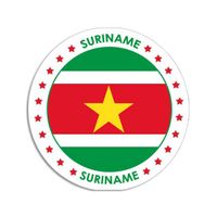 20x Suriname sticker rond 14,8 cm landen decoratie - thumbnail