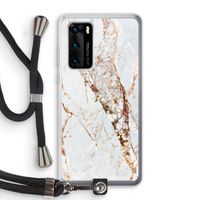 Goud marmer: Huawei P40 Transparant Hoesje met koord