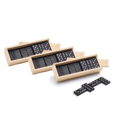 Domino spel 84x stuks steentjes in houten kistje - Gezelschapsspel - Familiespel
